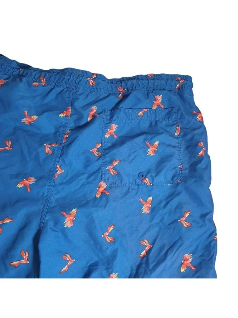 Old Navy Mens Large Swim Trunks Parrots Elastic Waist Mesh Lining Beach Summer